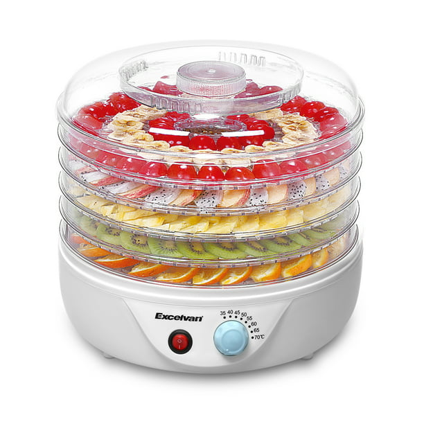 5-Tray Food Dehydrator Machine Adjustable Electric Countertop Fruit Drying UK 